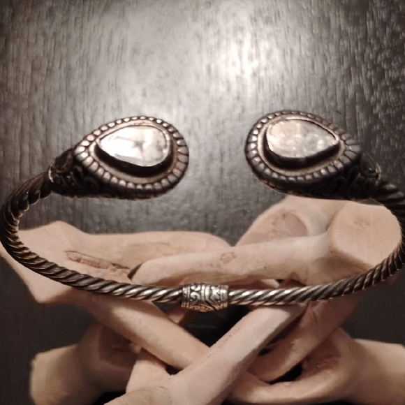 925 Sterling Silver Jewelry - Polki Diamond Bracelet
